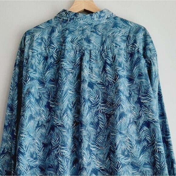 GAP 100% Cotton Classic Fit Button Down Shirt Tropical Print Blue Men's Sz XXL - Picture 9 of 13